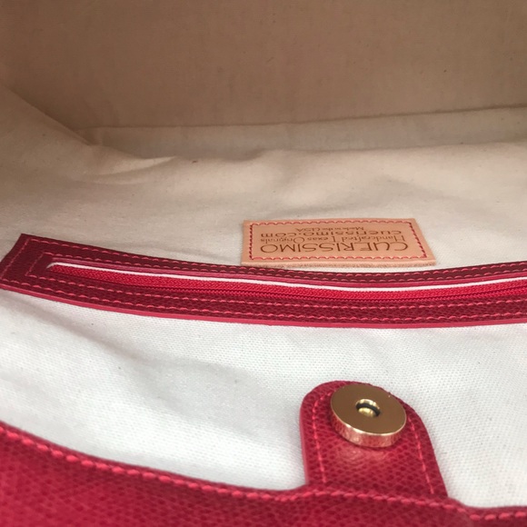 NWOT Handmade Red Leather Tote - Never Used - Picture 5 of 10